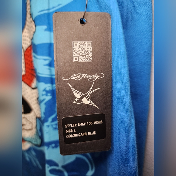 Ed Hardy Skull Hat Dice Rhinestone T-Shirt - Men's Size L - NWT - Picture 6 of 6